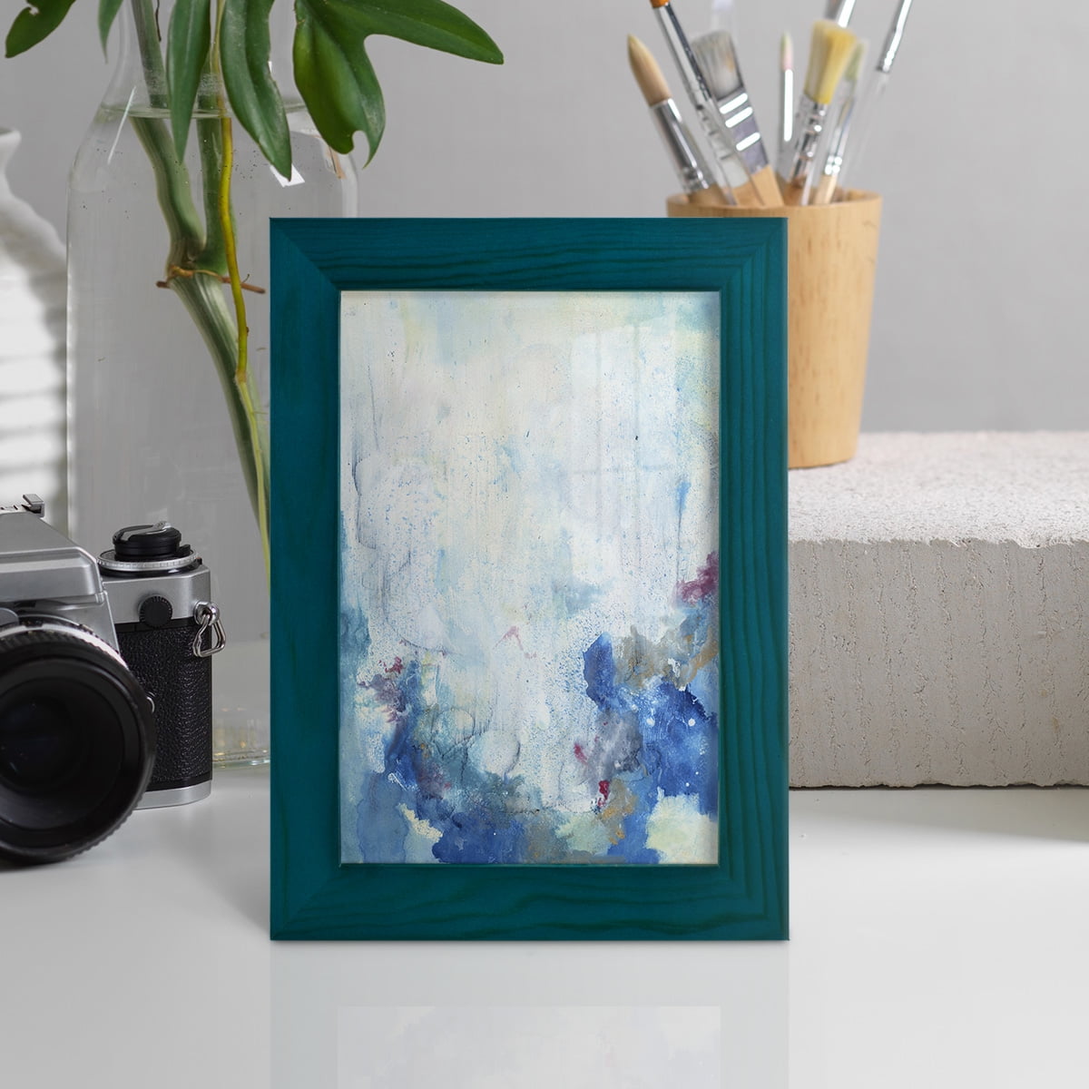 In the Mist II - Framed Print w/glass - Ocean Blue