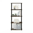 thumbnail image 3 of Furinno Turn-S-Tube 23.6"W x 11.6"D x 57.4"H 5-Shelf Freestanding Shelves, Amber Pine and Black, 3 of 5