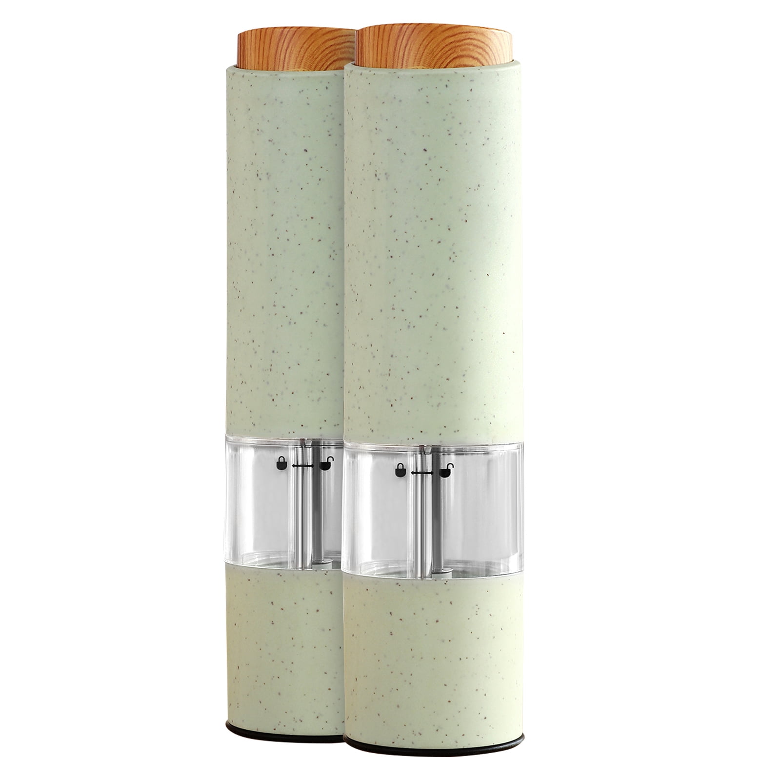 D-GROEE 2Pcs ZX-D39 Electric Pepper Grinder Automatic Adjustable Coarseness Seasoning Spice Mill with LED for Pepper Salt Cumin