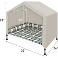 thumbnail image 5 of Elevated Dog Pet Bed House - Weatherproof 2-in-1 Indoor Outdoor Pet Cot with Canopy & Bolster Cooling Portable Raised Dog Bed with Pillow for Camping Beach, 5 of 7