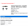 thumbnail image 2 of Upstream Oxygen Sensor - Compatible with 2004 - 2005 Chevy Trailblazer, 2 of 2