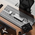 thumbnail image 2 of Long Mouse Pads for Desk,Black Geometric Triangle Striped Pattern Desk Mats on Top Of Desks, Desk Mouse Pad Extra Large with 3mm Non-Slip Base and Stitched Edge for Gaming,Office,Work,Home 35.4"x15.7", 2 of 6