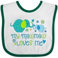 thumbnail image 3 of Inktastic My Mawmaw Loves Me Cute Elephants Boys or Girls Baby Bib, 3 of 4