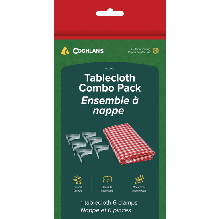 Coghlan's Picnic Combo Pack, 100% Polyethylene Tablecloth, 54in x