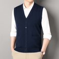 thumbnail image 6 of successthop Wool Sweaters for Men Cardigan Sleeveless V Neck Tops Button Up Knitwear Light Solid Fall Casual Clothes XL, 6 of 7