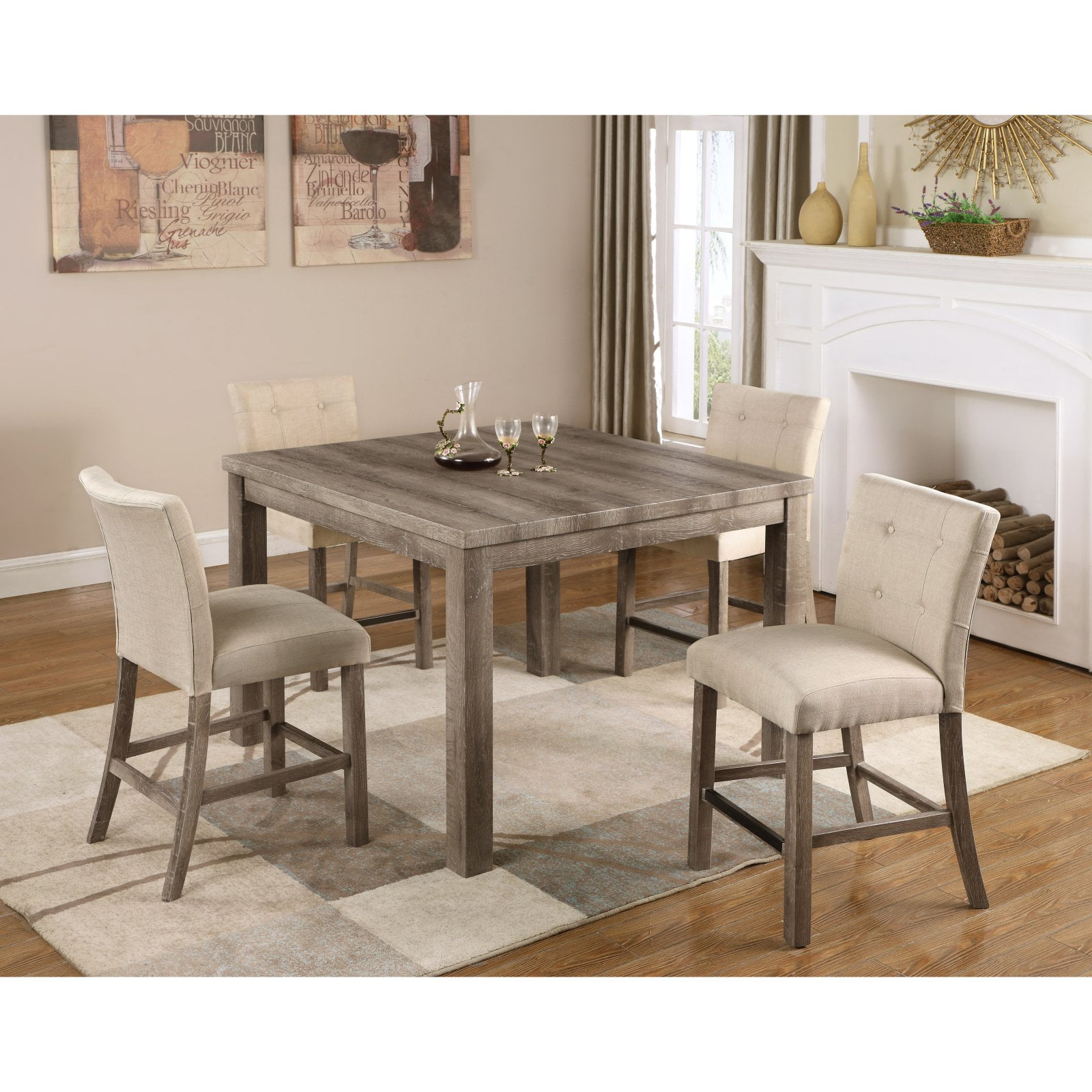 Best Master Furniture Hadley 5 Piece Counter Height Dining Table Set