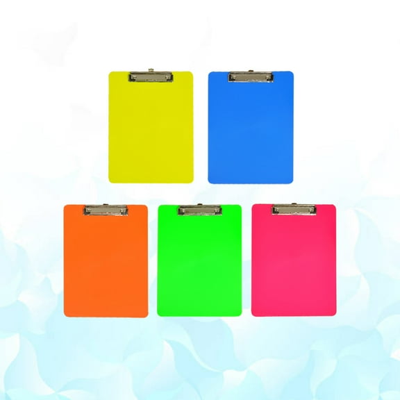 LEORX 5Pcs Plastic Office Clip Board Lightweight Assorted Colors