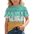 thumbnail image 4 of Angala Toddler Boys Tees Ice Cream Print Summer Shirts Crew Neck Short Sleeve Comfortable Casual Kids T Shirts Size 5-6 Years Light Green, 4 of 6