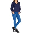 thumbnail image 2 of Blusa Corte Imperio Cuello Mujer Manga Larga Casual Marino azul XG, 2 of 5