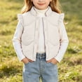 thumbnail image 3 of Luvrsol Kids Open‑Front Stand Collar Puffer Vest Sleeveless Lightweight Quilted Layering Gilet for Boys Girls, White 130, 3 of 7