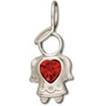 thumbnail image 1 of Sterling Silver 18" .8mm Angel Red Crystal July Birth Month Pendant Necklace, 1 of 2