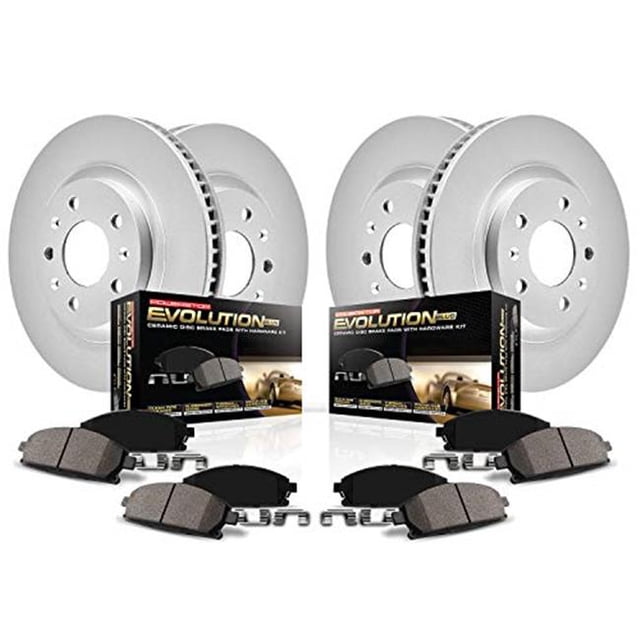 Powerstop CRK7939 Z17 Evolution Front & Rear Powder Coated Rotors & Ceramic Brake Pads Kit
