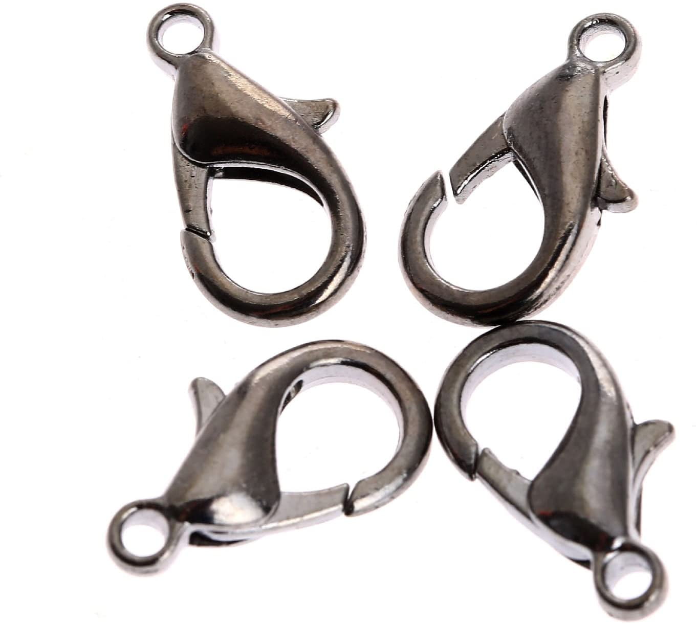 20Pcs white k plated Lobster Claw Clasps Hooks Findings DIY 12mm