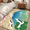 thumbnail image 4 of Area Rugs for Living Room Bedroom, Teal Brown Mountain 4'x6' Rug Washable Carpet Runner Indoor Outdoor, Farmhouse Cherry Blossoms Cranes Non Slip Accent Floor Mats Rug for Kitchen, Office, 4 of 8