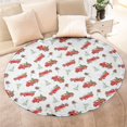 thumbnail image 4 of Red Christmas Truck Pattern Round Blanket,Comfortable Soft Flannel Throw Blanket,All Season,Warm Lightweight Blankets for Sofa Bed Couch Living Room Chair 47"x47", 4 of 5