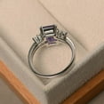 thumbnail image 3 of HeartsAndYou 3ct Natural Amethyst & Diamond Baguette Step Solitaire Ring 14k SOLID White Gold, 3 of 8