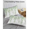 thumbnail image 2 of Eucalyptus Leaves Pillow Cases Standard Size Set of 2 - Microfiber Bed Throw Pillow Covers, Green Summer Botanical Weeping Decorative Lumbar Pillow Cover with Envelope Closure for Sofa/Travel 20"x26", 2 of 6