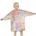 thumbnail image 3 of Pioneer Flower Floral Print Pattern Blanket Hoodies for Kids 6-13YR Oversize Wearable Blanket Hoodies for Boys Girls Teens, 3 of 7