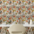 thumbnail image 2 of Ambesonne Butterfly Print Peel & Stick Wallpaper for Home, Pale Sepia Leaves, 13"x72", Burnt Orange and Yellow, 2 of 5