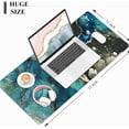 thumbnail image 3 of Desk Mat, Large Mouse Pad, 31.5" x 11.8" XXL Extended Gaming Mousepad, Desktop Decor Desk Pad, Cute Men Women Office Supplies and Accessories, XL Mouse Pad for Laptop & Keyboard, Teal Marble, 3 of 6