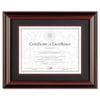 Rosewood Black Certificate Fancy Double Mat 14x11 11x8one-half inch frame by DAX - 8.5x11
