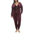 thumbnail image 4 of Felina Women's 2 Piece Velour Track Suit, Hoodie and Jogger Lounge Set (X-Large/Fig (Purple)), 4 of 8