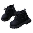 thumbnail image 2 of BRGZLK Toddler Boys Girls Ankle Booties Round Toe High Top Classic Casual Winter Snow Boot Non-Slip Texture Sole Loafer Flats Outdoor Hiking Shoes Black 8.5 Toddler, 2 of 8