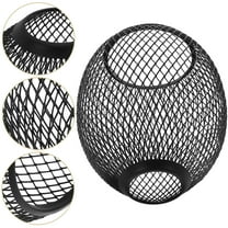 Masteelf Black Fluted Drum Lamp Shade Frame 14x11x11 cm Replacement Lampshade for Table and Floor Lamps