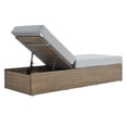 thumbnail image 5 of Lounge Chair Chaise, Grey Gray, Rattan, Wicker, Outdoor Patio Balcony Cafe Bistro Garden Hospitality Restaurant, Modern Contemporary HB34600, 5 of 10