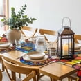 thumbnail image 6 of Blue Red Yellow Round 13 Inch Placemats Set of 8, Modern Colored Rainbow Stained Glass HeatResistant Non Slip Place Mats for Dining Table, Wipeable Braided Kitchen Table Mats for Housewarming, 6 of 9