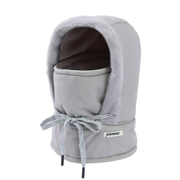 LNWUY New Winter Cycling Hat for Men and Women Outdoor Ski Cold Warm Cap Thickened Fashion Plush Hat Neck Protection Head Cover Face Mask Gray Free Size