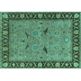 thumbnail image 1 of Ahgly Company Machine Washable Indoor Rectangle Oriental Turquoise Blue Industrial Area Rugs, 5' x 8', 1 of 4