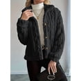thumbnail image 5 of Jackets for Women Long Sleeve Comfy Warm Button Down Zip Up Stand Collar Plus Size Winter Clothing Black XS, 5 of 8