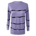thumbnail image 6 of Womens Sweatshirts Crewneck,Sweatshirt for Women,Women's Casual Striped Print Long Sleeve Shirt Oversized Pullover Loose Tops Blouse Trendy Shirt, 6 of 7