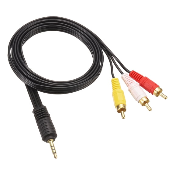 3.5mm to RCA Cable, 0.98ft 3 RCA Male to Aux Male Audio Adapter for Smartphones, Speakers