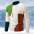 thumbnail image 2 of uikmnh Mens Sweater Men 2025 New Semi High Crew Neck Matching Color Sweater Sweater Base Size:M, 2 of 4