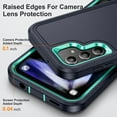 thumbnail image 4 of for Samsung Galaxy A14 5G Phone Case, Hybrid Hard PC Back + Silicone EVA Shockproof Protective Dustproof Non-Slip Heavy Duty Rugged Phone Case Cover for Samsung Galaxy A14 5G, Blue+Mint, 4 of 8
