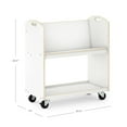 thumbnail image 2 of Guidecraft EdQ Kids Book Storage Cart - White: 2-Shelf Wooden Rolling Utility Cart with Wheels | Kids Bookcase with Storage Shelves for Classroom, 2 of 5