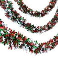 thumbnail image 4 of Christmas Garland Decorations, Metallic Tinsel Hanging Garland Red Green Silver Colors for Xmas Tree Staircase Railing Mantle,Holiday Party Home Decor for Christmas New Year Wedding Birthday, 4 of 9