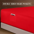 thumbnail image 4 of Elegant Comfort 1500 Series Bed Sheets All Around Elastic 18 - 24 Inches Deep Fitted Sheet - Extra Deep Pocket Sheets - California King Burgundy, 4 of 5