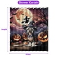 thumbnail image 5 of Spooky Halloween Night Witch Chinese Crested Glowing Pumpkins Shower Curtain Dog Lover Waterproof Bathroom Bathtub Curtain - 12015, 5 of 5