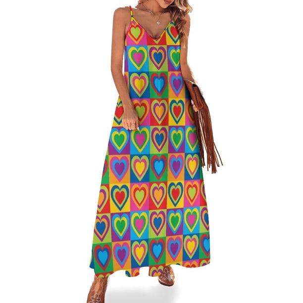 Vestido sin mangas Pop Art Hearts vestidos de verano mujer 2024 Ropa Vestidos de mujer