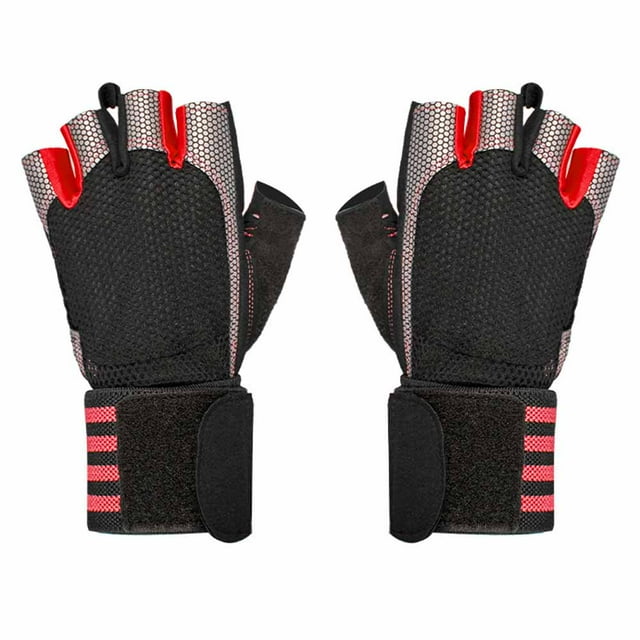 Guantes de levantamiento de pesas para gimnasio y ejercicio, soporte para muñeca, guantes de levantamiento de pesas, protección de palma