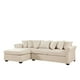 Linen Fabric L-Shape Couch with Left Chaise Lounge, Beige - Walmart.com