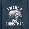 thumbnail image 3 of Instant Message - I Want A Hippopotamus For Christmas - Women's Lightweight French Terry Long Sleeve Shirt, 3 of 6
