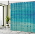 thumbnail image 4 of Ambesonne Tribal Shower Curtain, Horizontal Folk Triangles, 69"Wx70"L, Sea Blue and Cadet Blue, 4 of 4