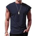 thumbnail image 5 of Mens Workout Tank Tops Summer Sleeveless Tee Shirts Casual Stylish Gym Muscle Shirt Loose Fit for Basketball Blue 4XL, 5 of 5