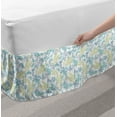 thumbnail image 2 of Botanical Bed Skirt, Garden Art Repetitive Motif with Leafy and Floral Branches Pastel Tone, Elastic Bedskirt Dust Ruffle Wrap Around for Bedding Decor, 4 Sizes, Seafoam Avocado Green, by Ambesonne, 2 of 2