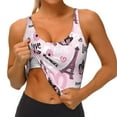 thumbnail image 4 of Haiem Eiffel Tower and Butterflies Pattern Womens Sports Bra - U Neck Padded Low Impact Yoga Bra Workout Crop Top Gym Moisture-Wicking Workout Vest -XX-Large, 4 of 9