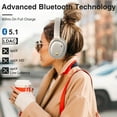 thumbnail image 5 of Ankbit E700 Noise Cancelling Headphones with LDAC, Wireless Bluetooth 5.1 Over Ear Headphones with Microphone, 60H Playtime, Platinum, 5 of 7